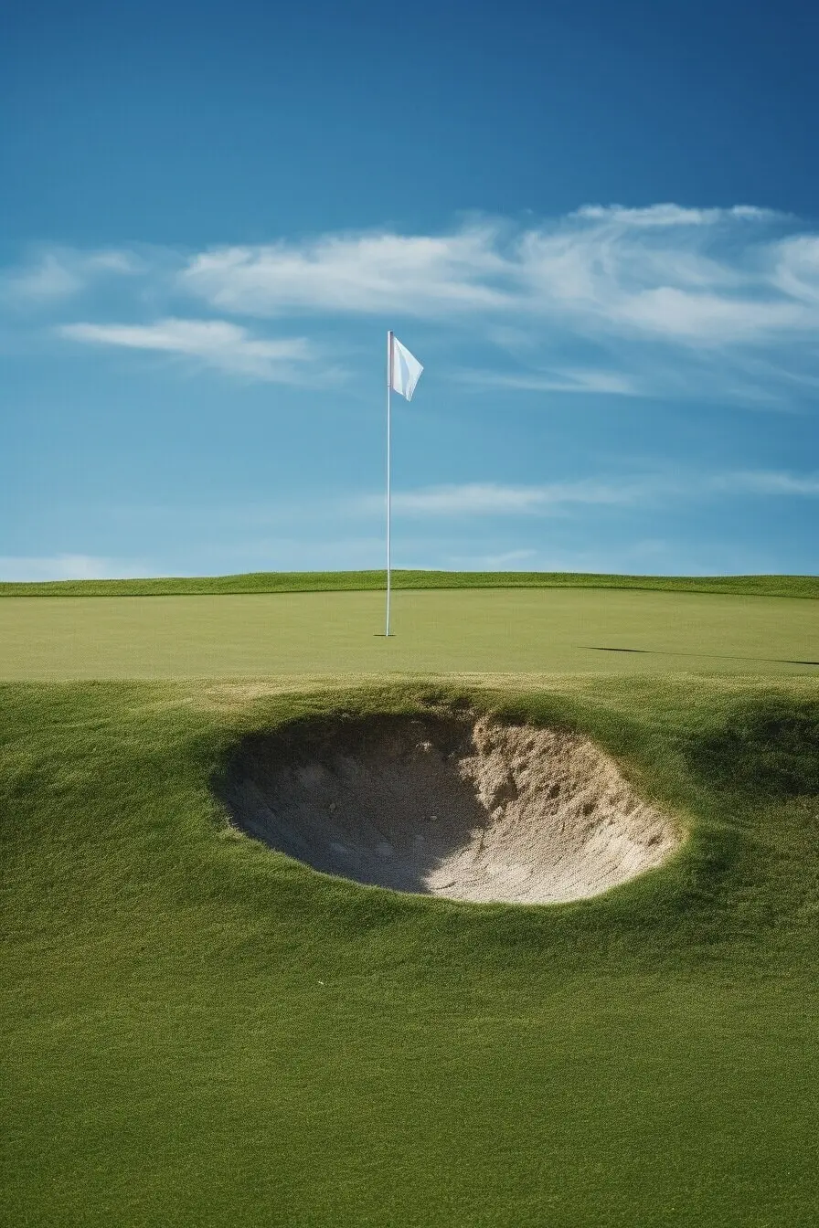 Close-up of a golf ball flag