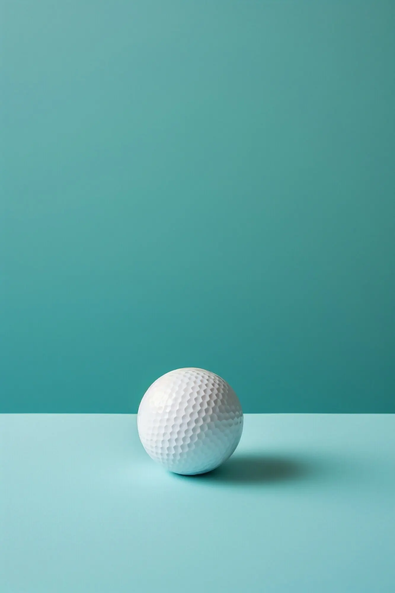 A golf ball in a studio.